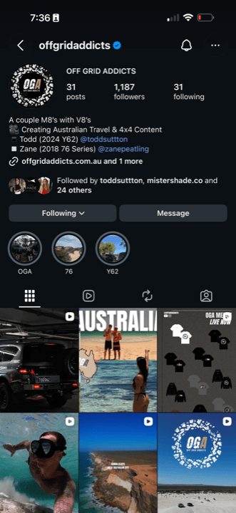Off Grid Addicts Instagram